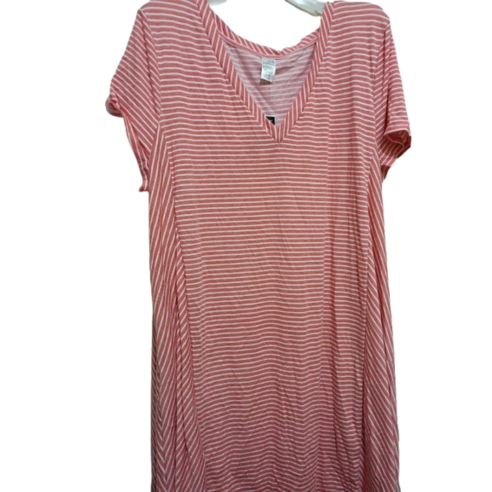 NWT Coral and White Striped Dress